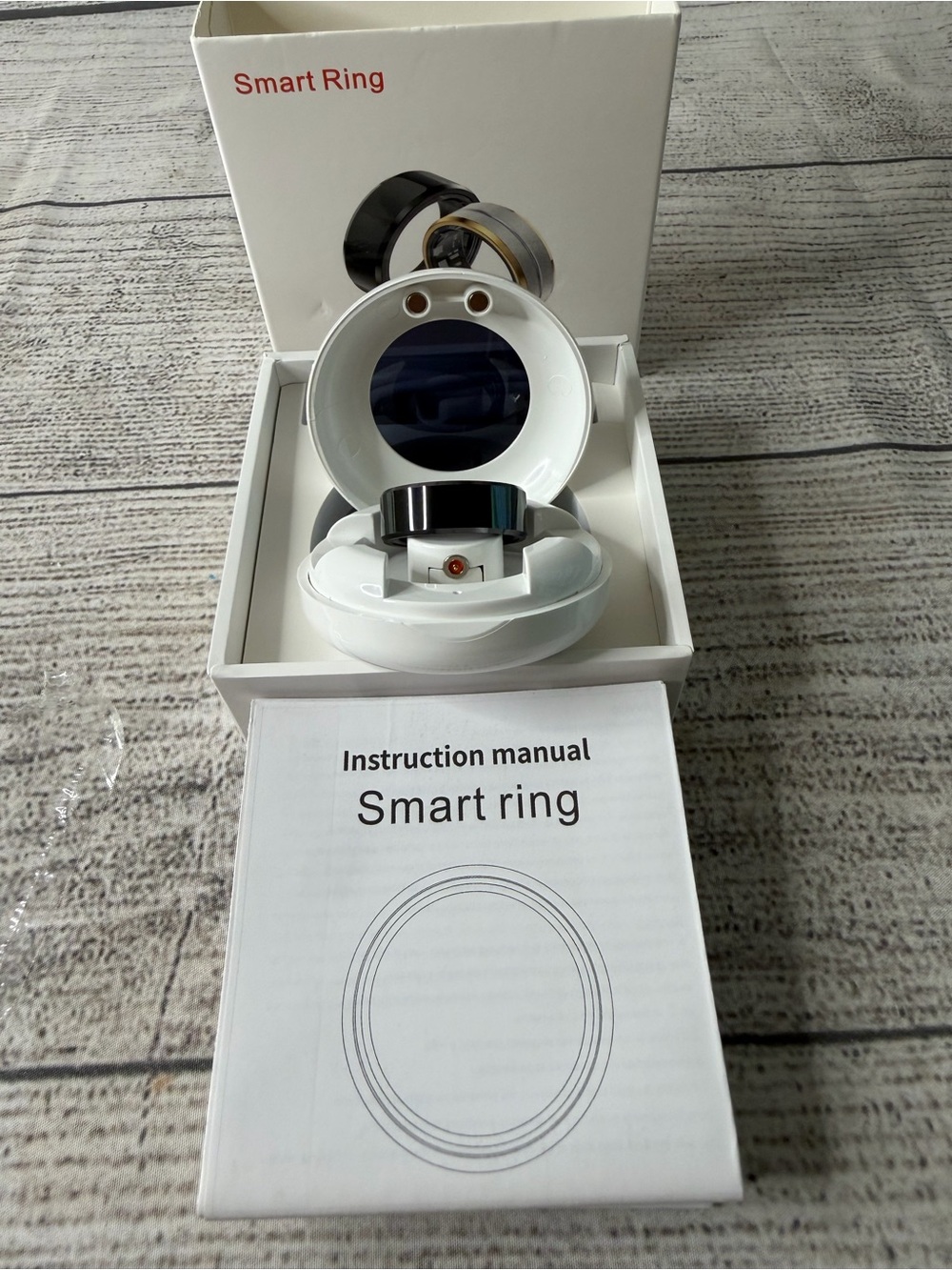 Smart Ring Wireless Wearable in Black Size 9